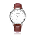 High Quality Watch Manufacturer Fashion Quartz Movement Wrist Brown Branded Watch Men Leather Wristwatches Leather